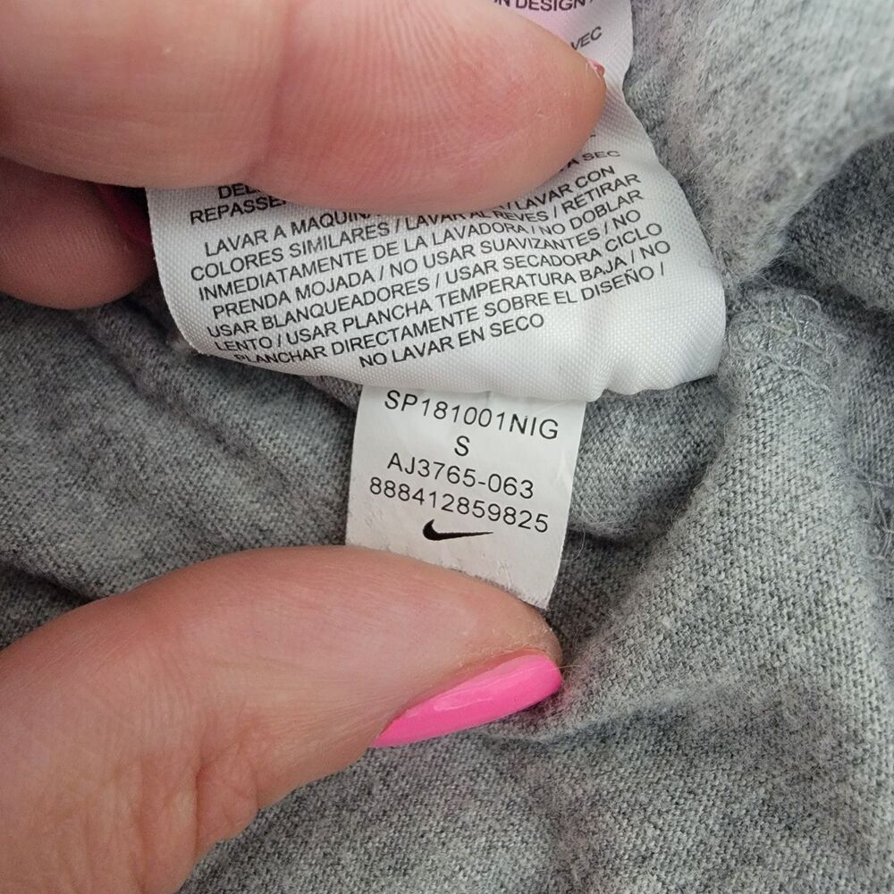 Nike Women Swoosh Crop‎ Top Tshirt Short Sleeve Grey 100% Cotton Size S - Picture 8 of 12